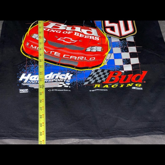 Vintage 90s Nascar T-Shirt Size Large Ricky Craven Budweiser Bud Racing 1998 - Picture 6 of 8